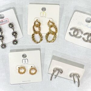 Bundle Set of Gold and Silver Earring Collection